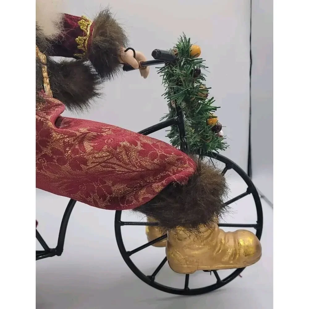 Vintage Large Porcelain Face Santa Claus Riding Tricycle Presents 16